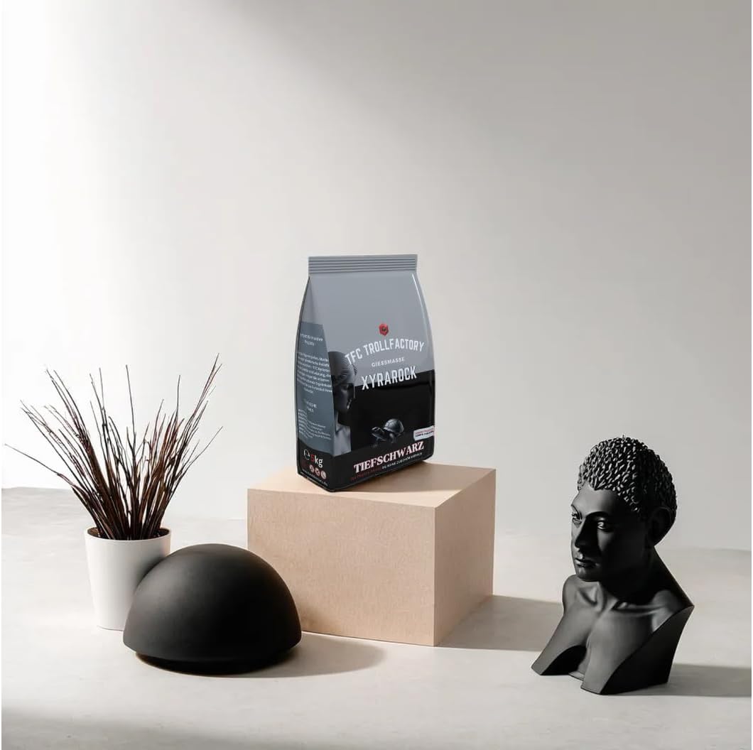 TFC Xyrarock Gießpulver 5 KG - Tiefschwarz & Detailgenau I Gips für Figuren, Modelle und Kunstobjekte - Perfekt für Silikonformen
