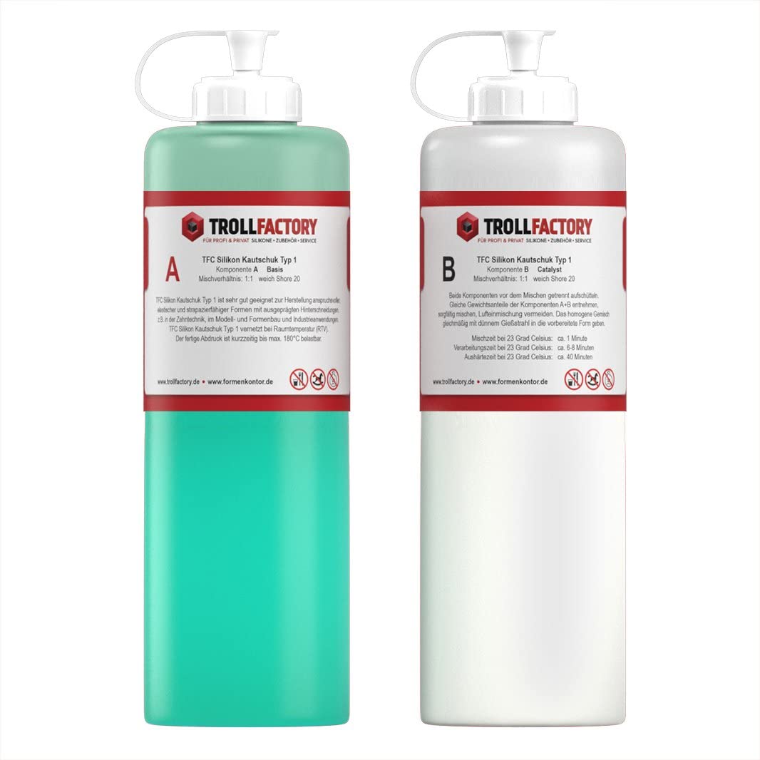 TFC Silikon Kautschuk Typ 1 Abformsilikon weich 1:1 NV Troll Factory RTV