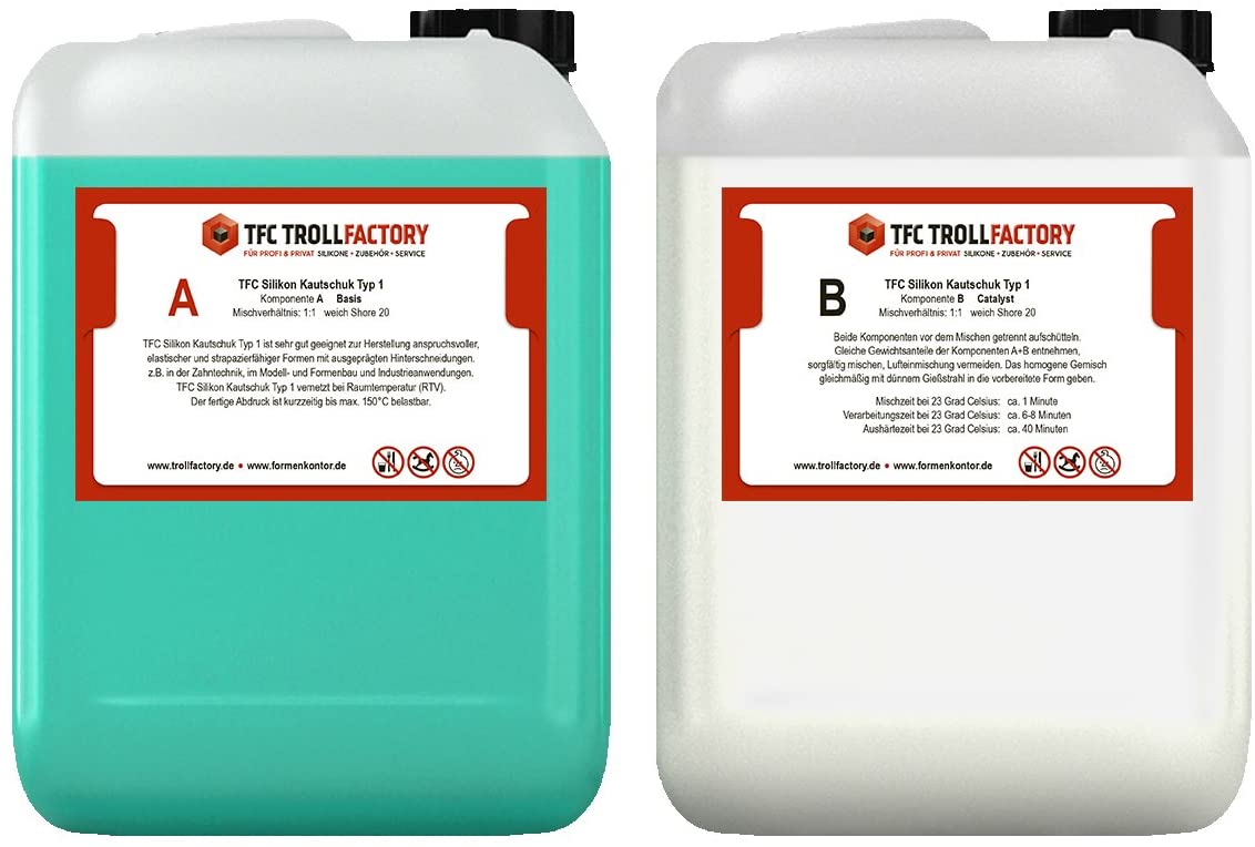 TFC Silikon Kautschuk Typ 1 Abformsilikon weich 1:1 NV Troll Factory RTV