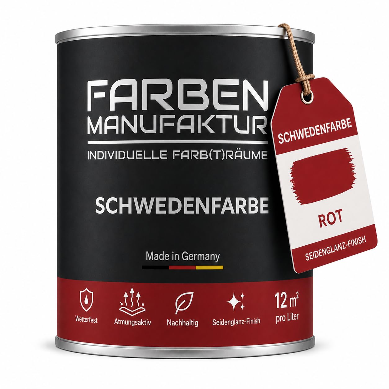 Schwedenfarbe Holzfarbe Außen Wetterfest – Holzschutzfarbe für Fassade, Gartenhaus, Zaun & Scheune – Diffusionsoffen & Nachhaltig Wetterschutzfarbe, Größe: 1L, Farbe: Schweden blau