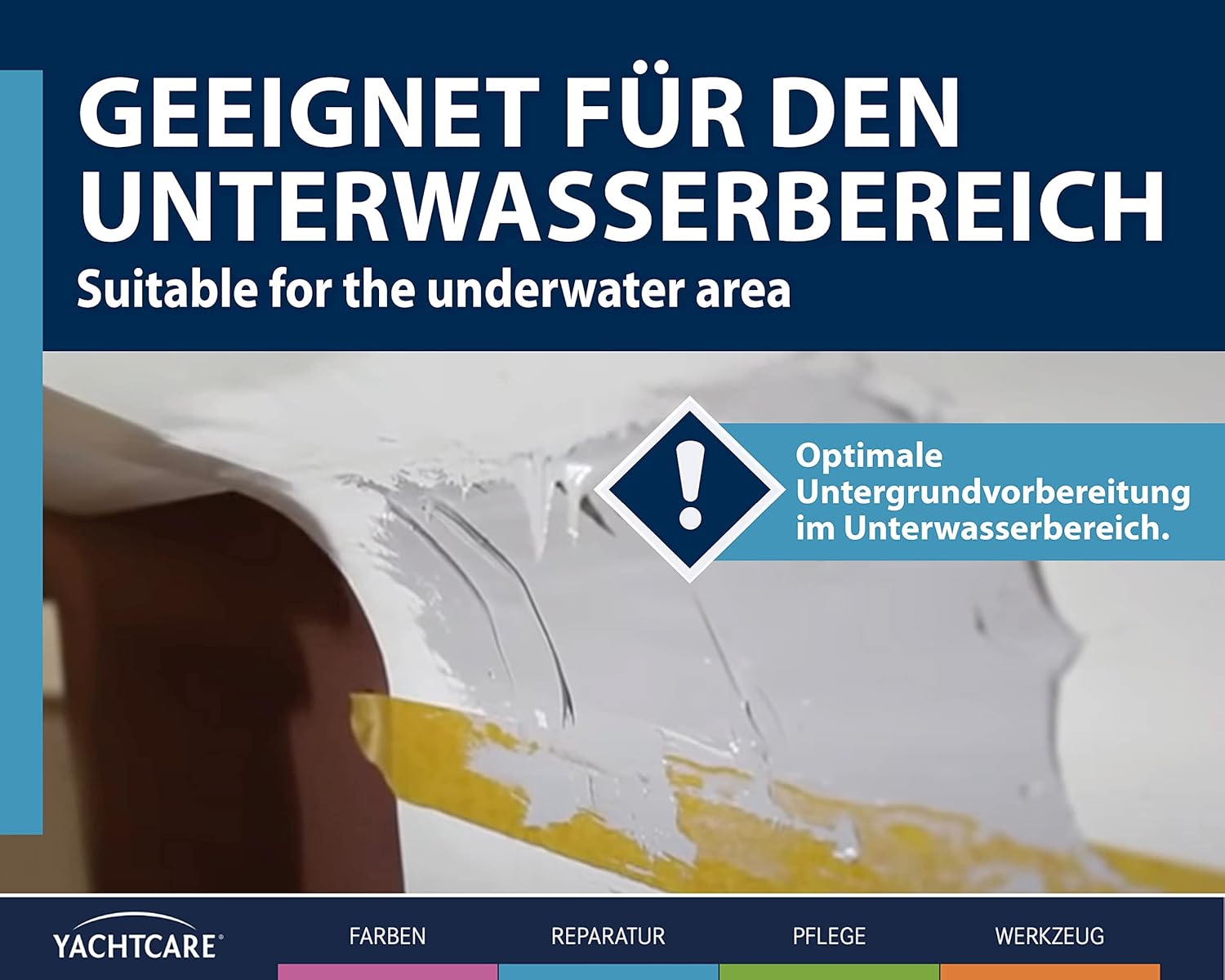 Yachtcare Epoxy Fiber Filler Glasfaserspachtel 500g - Faserverstärkte Epoxy Spachtelmasse, hellblau