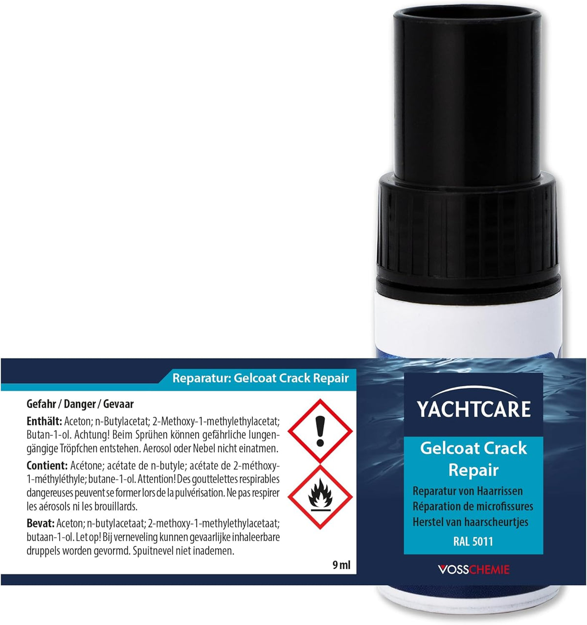 Yachtcare Gelcoat Crack Repair 9ml - Zum Verschließen von Haarrissen & kleinsten Abplatzungen
