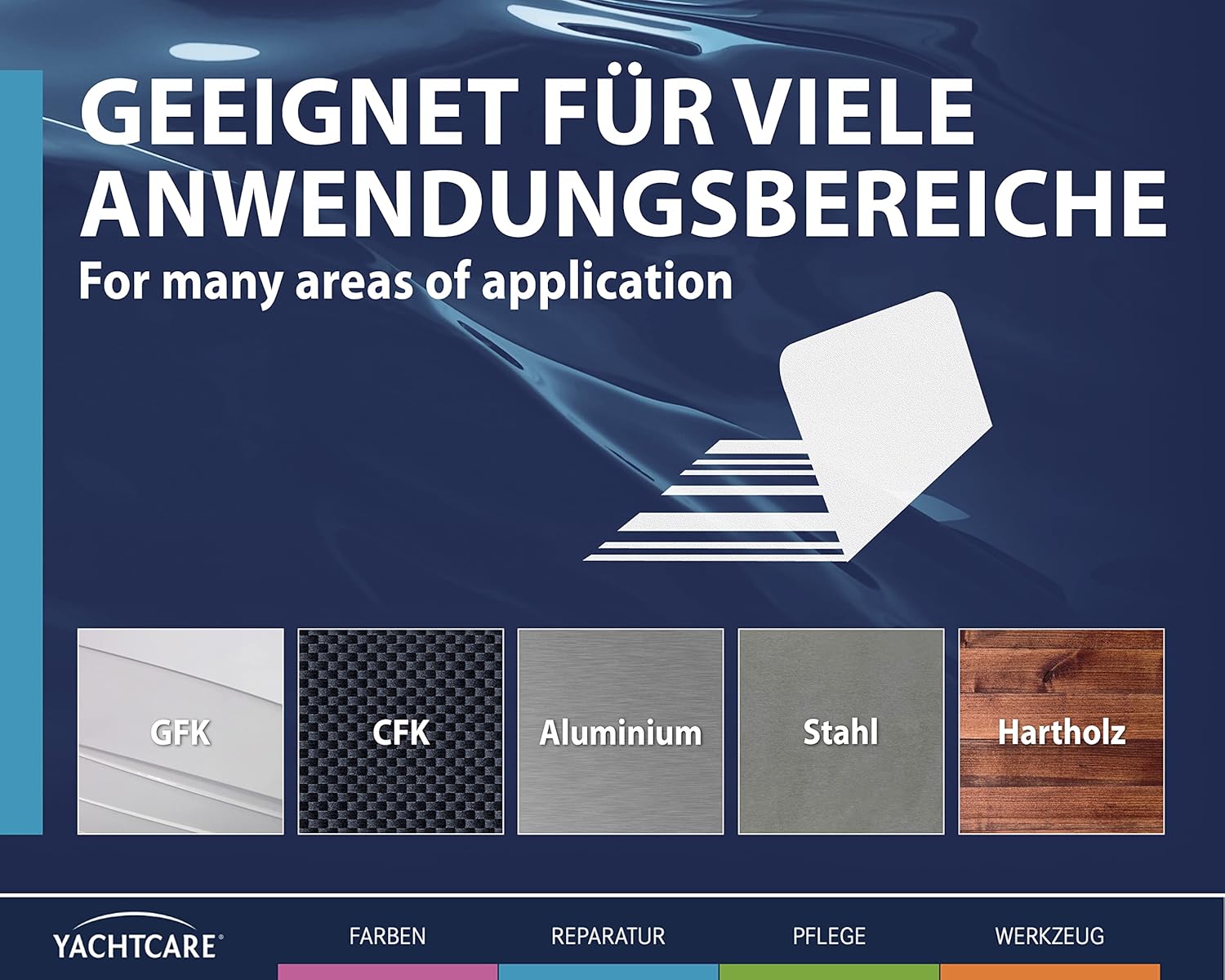 Yachtcare Epoxy Fiber Filler Glasfaserspachtel 500g - Faserverstärkte Epoxy Spachtelmasse, hellblau