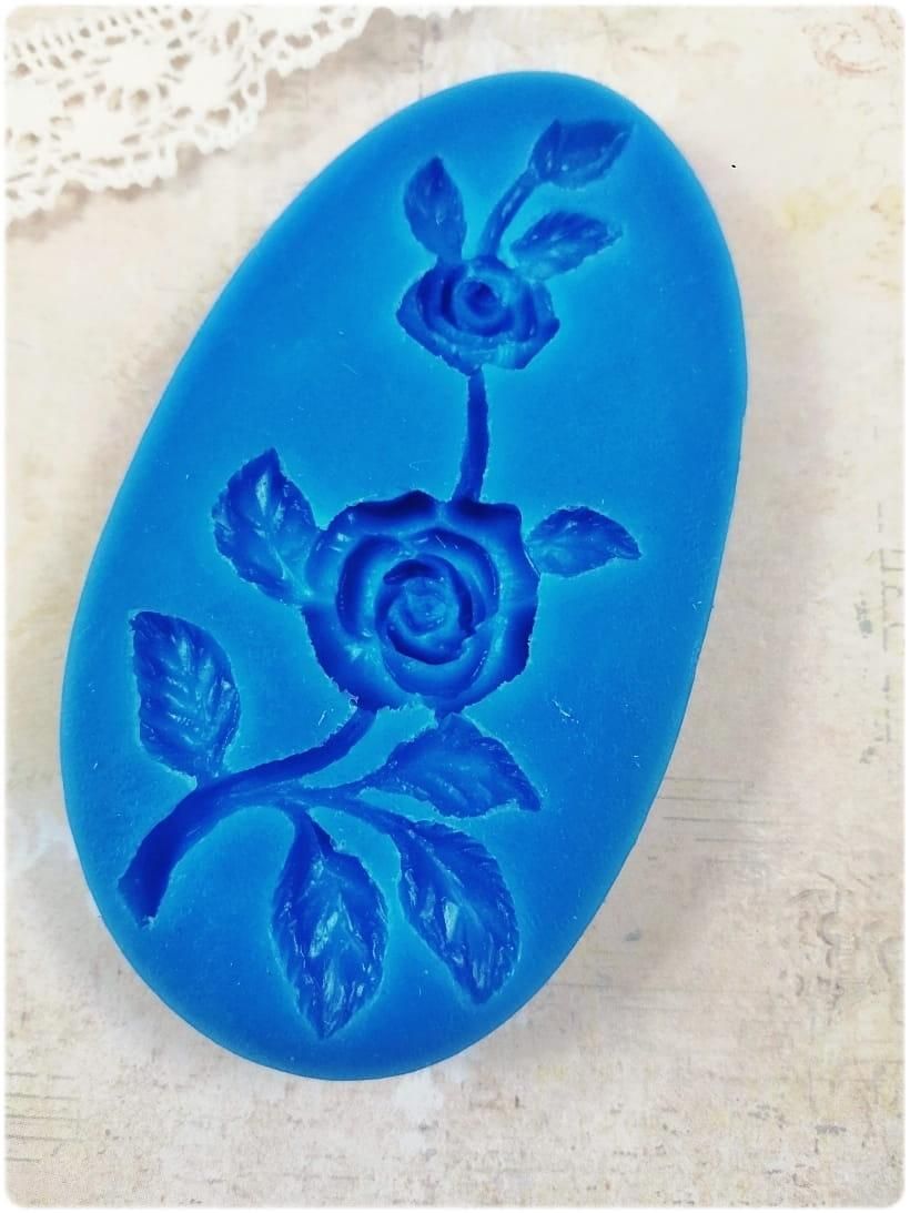 Silikonform Mila Project Rosenzweig 9 x 5 cm blau small Rose