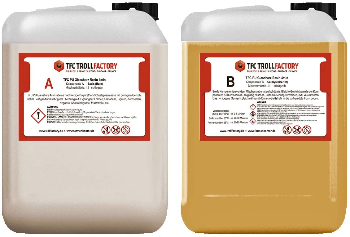 Polyment PU Giessharz Resin 4 Min. I Zweikomponenten-Giessmasse, beige I dünnflüssig,