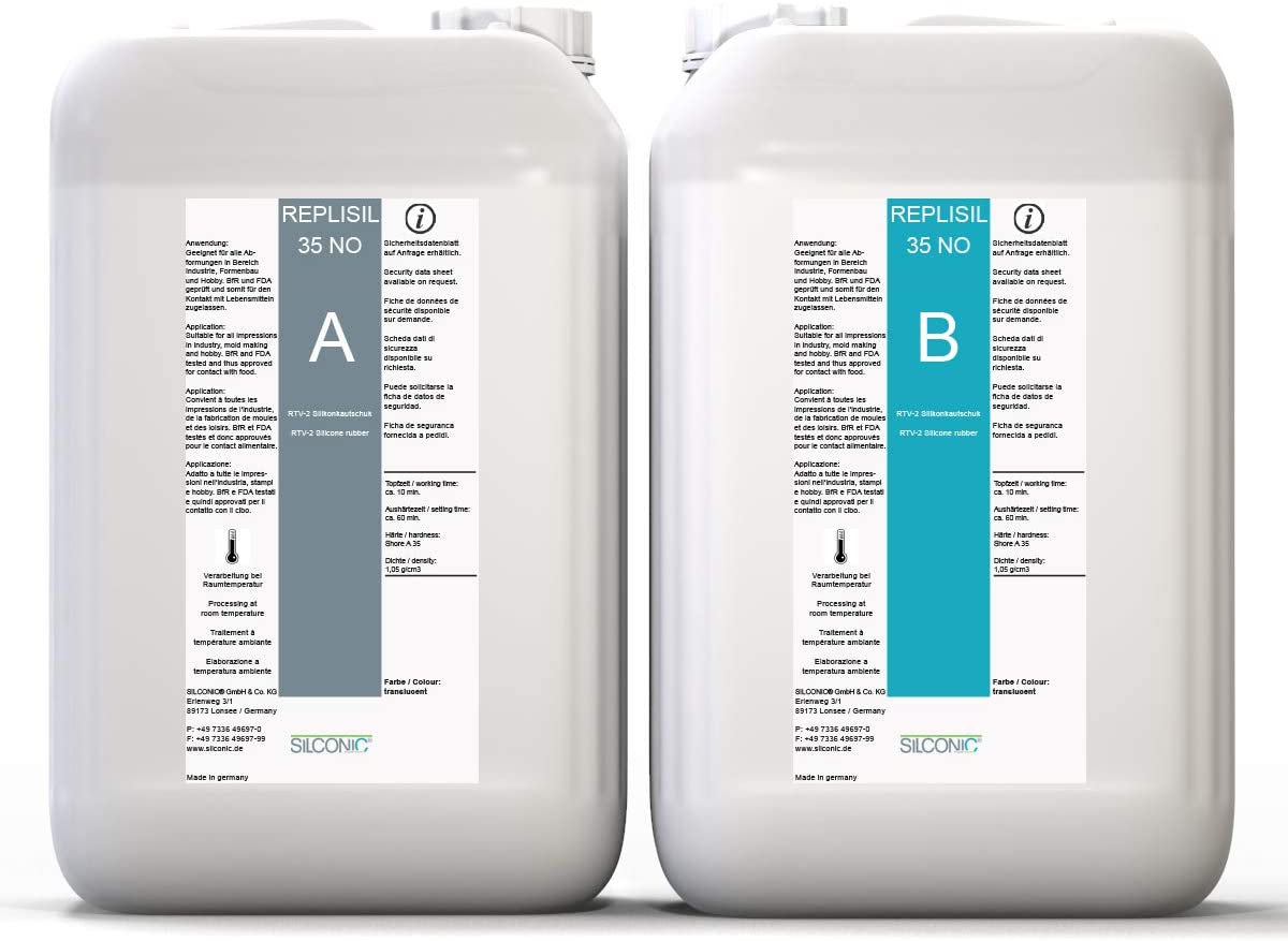 REPLISIL Silikon Kautschuk 35 NO mittelhart Lebensmittel transluzent Set