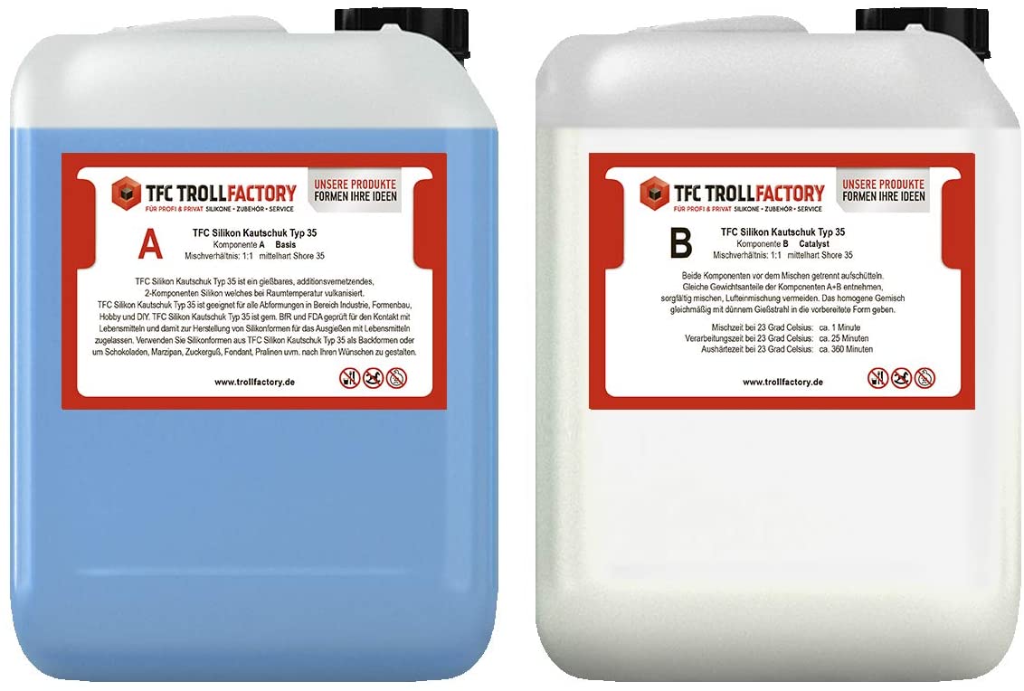 Polyment Silikon Kautschuk Typ 35 Lebensmittel blau mittelhart Shore 1:1