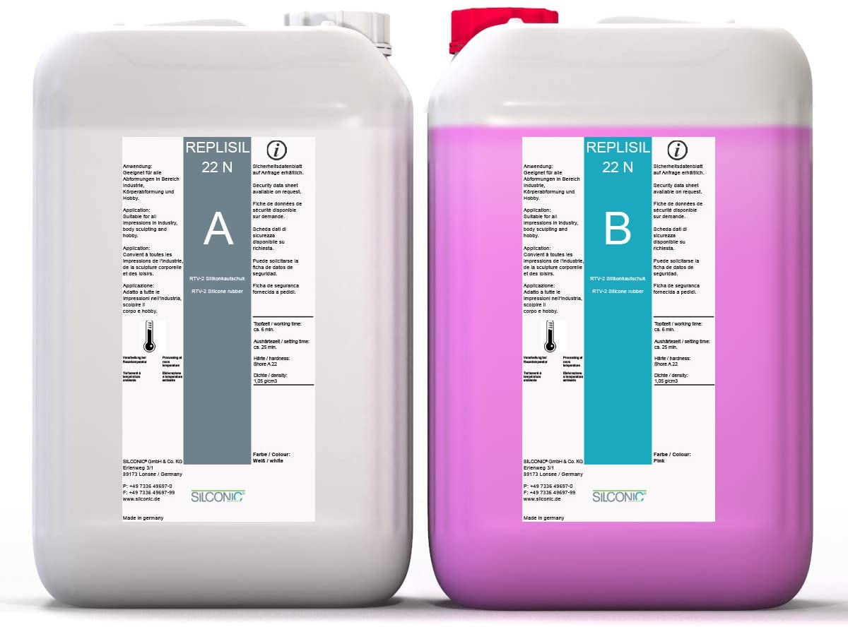 REPLISIL Silikon Kautschuk 22 N Pink weich flüssig Set Dubliersilikon