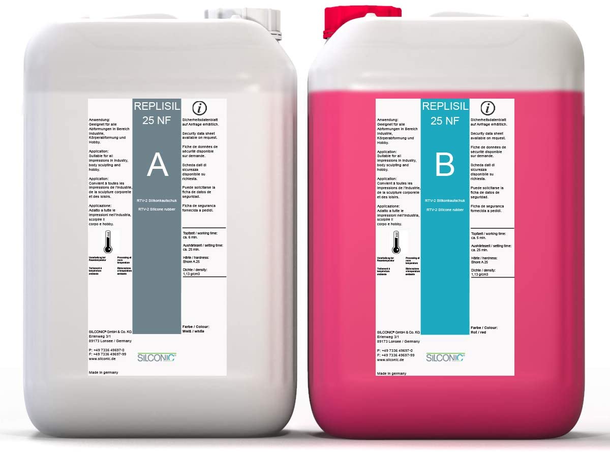 REPLISIL Silikon Kautschuk 25 NF weich Rot Set Dubliersilikon flüssig
