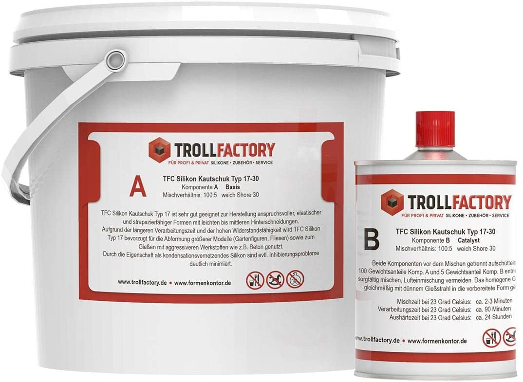 Polyment Silikon Kautschuk Typ 17 RTV NV weisslich Shore 10 - 20 - 30