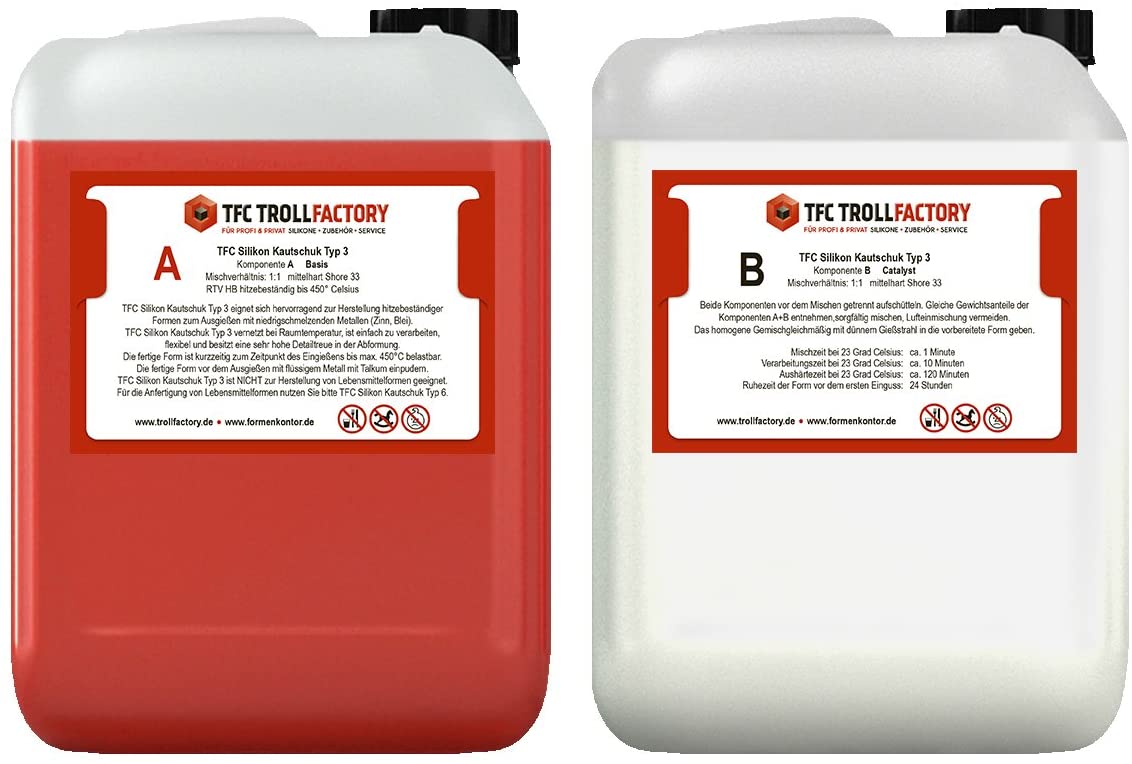 Silikon Kautschuk Typ 3 I Dubliersilikon mittelhart I Zinnguss Bleiguss Made in Germany