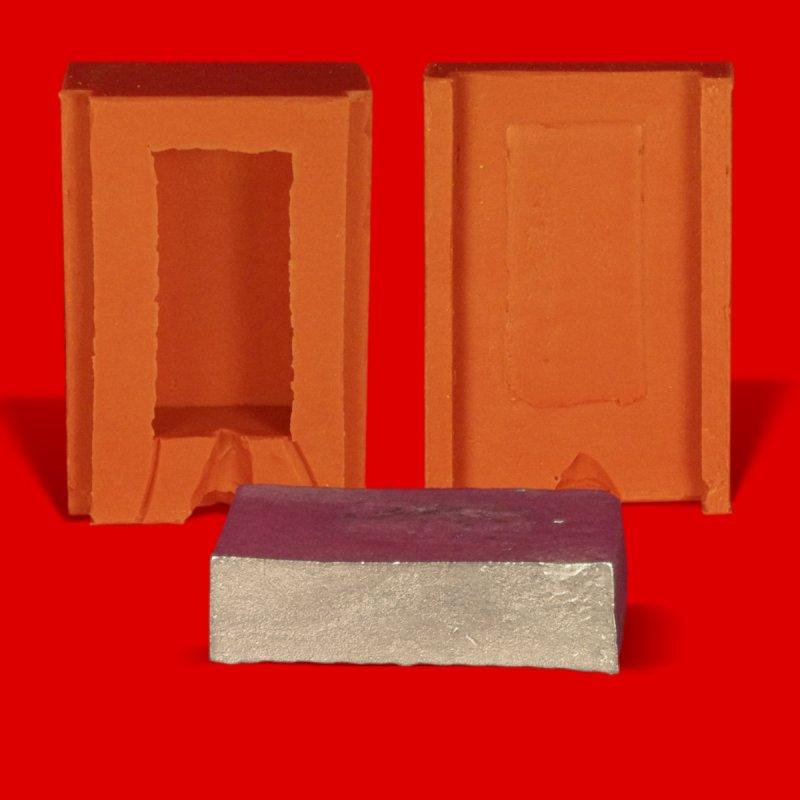 Zinn Giessform Barren 1er - Silikonform hitzebeständig - benötigt ca. 130g Reinzinn