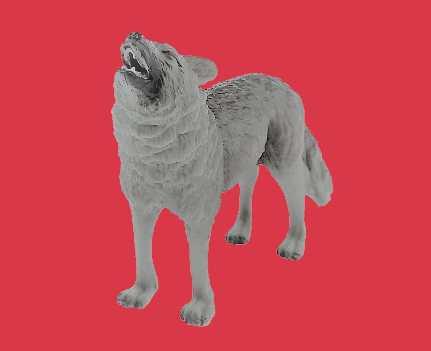 Zinn Giessform Heulender Wolf - Silikonform hitzebeständig - benötigt ca. 280g Reinzinn