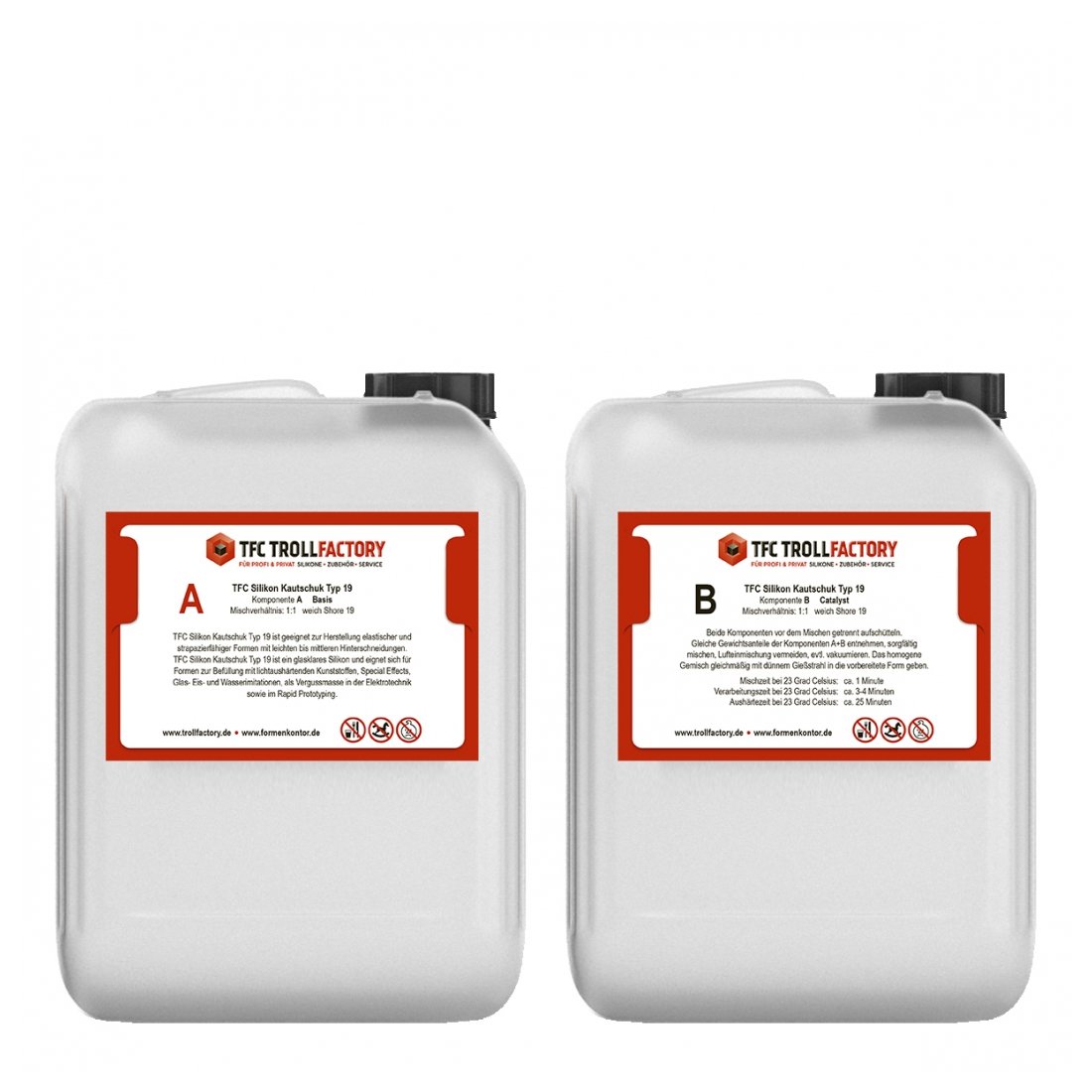 Polyment Silikon Kautschuk Typ 19 glasklar transparent Shore 1:1 Special Effect