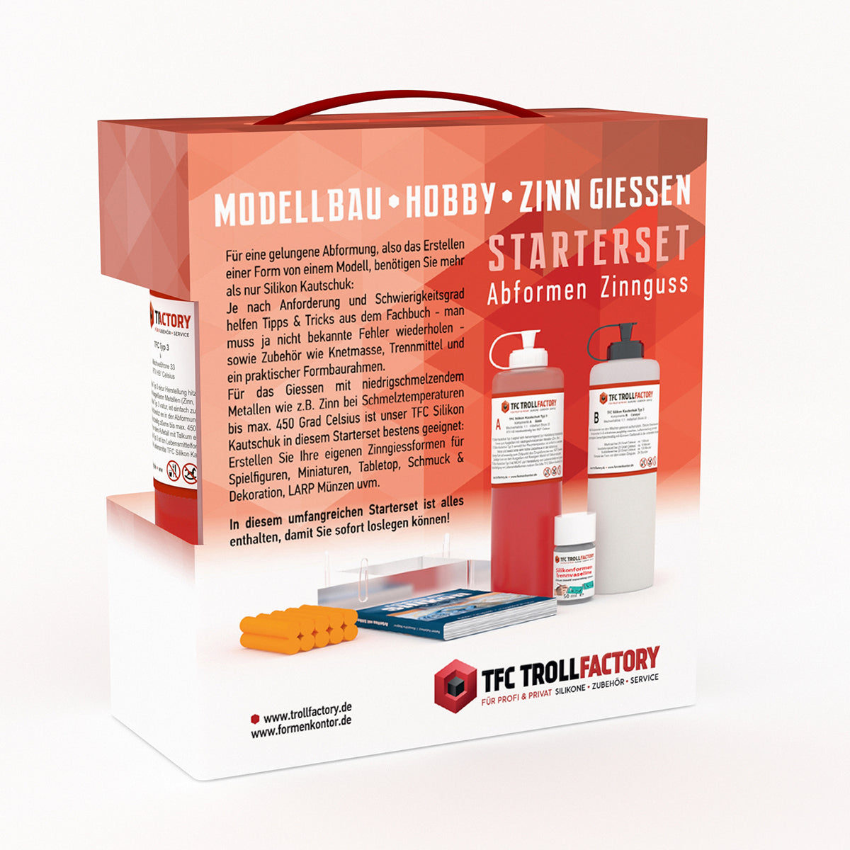 Starterset Formenbau Silikon Kautschuk hitzebeständige Formen Zinnguß HB klein