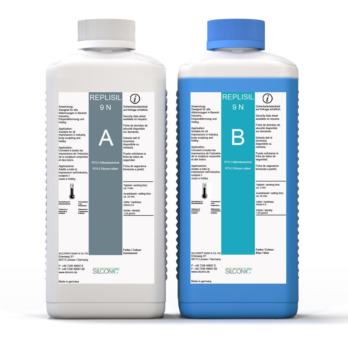REPLISIL 9 N Silikon Kautschuk weich flüssig Blau Set Dubliersilikon