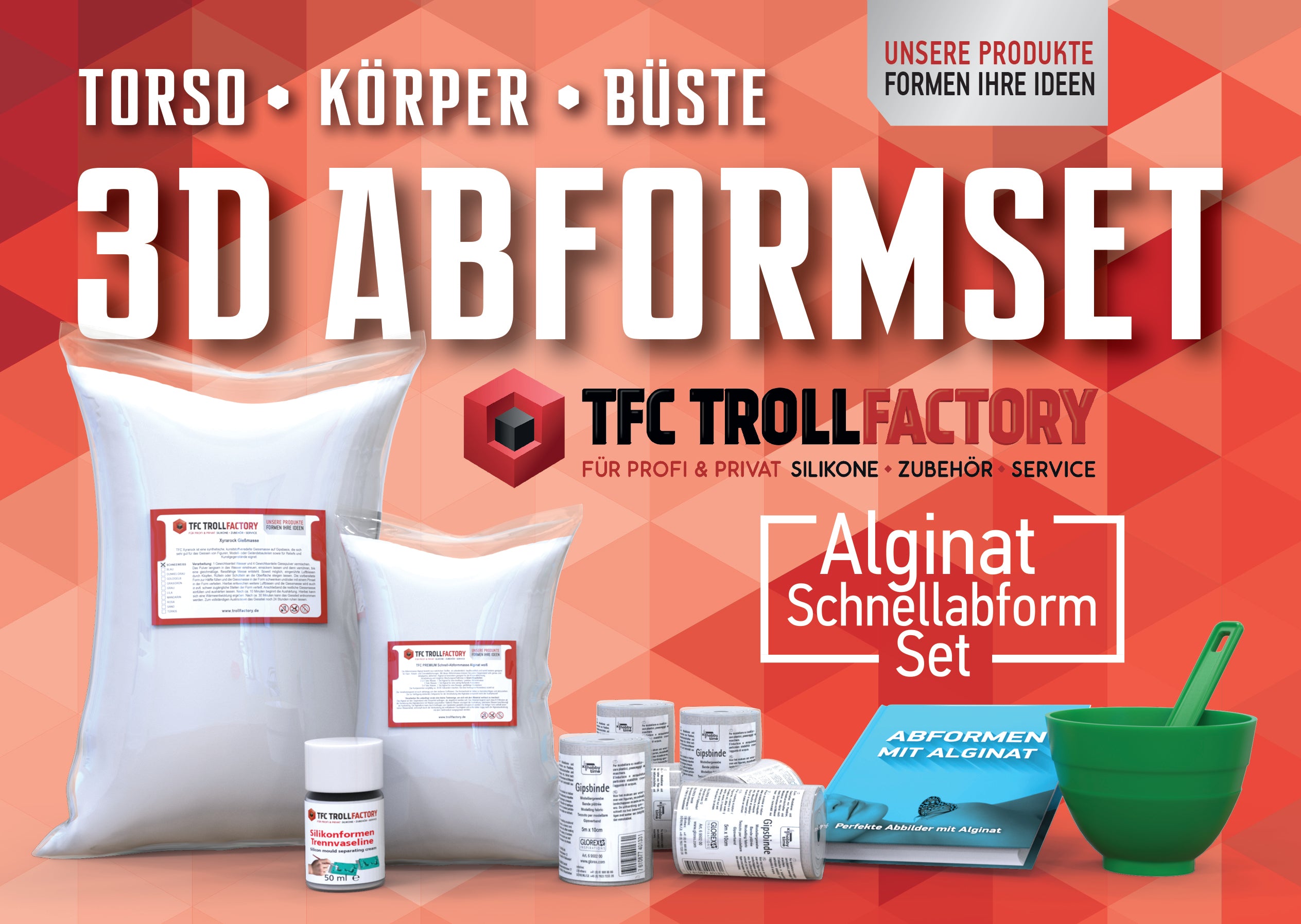 Abformset Alginat 3D Körper Torso