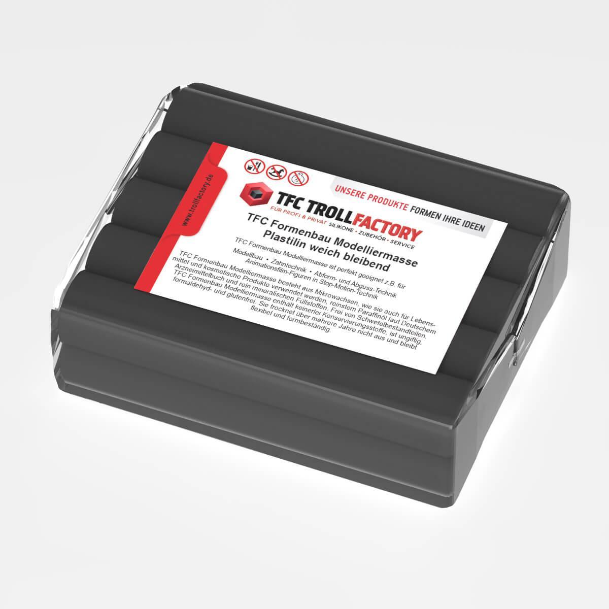 Polyment Formenbau Modelliermasse schwarz Plastilin weich bleibend schwefelfrei