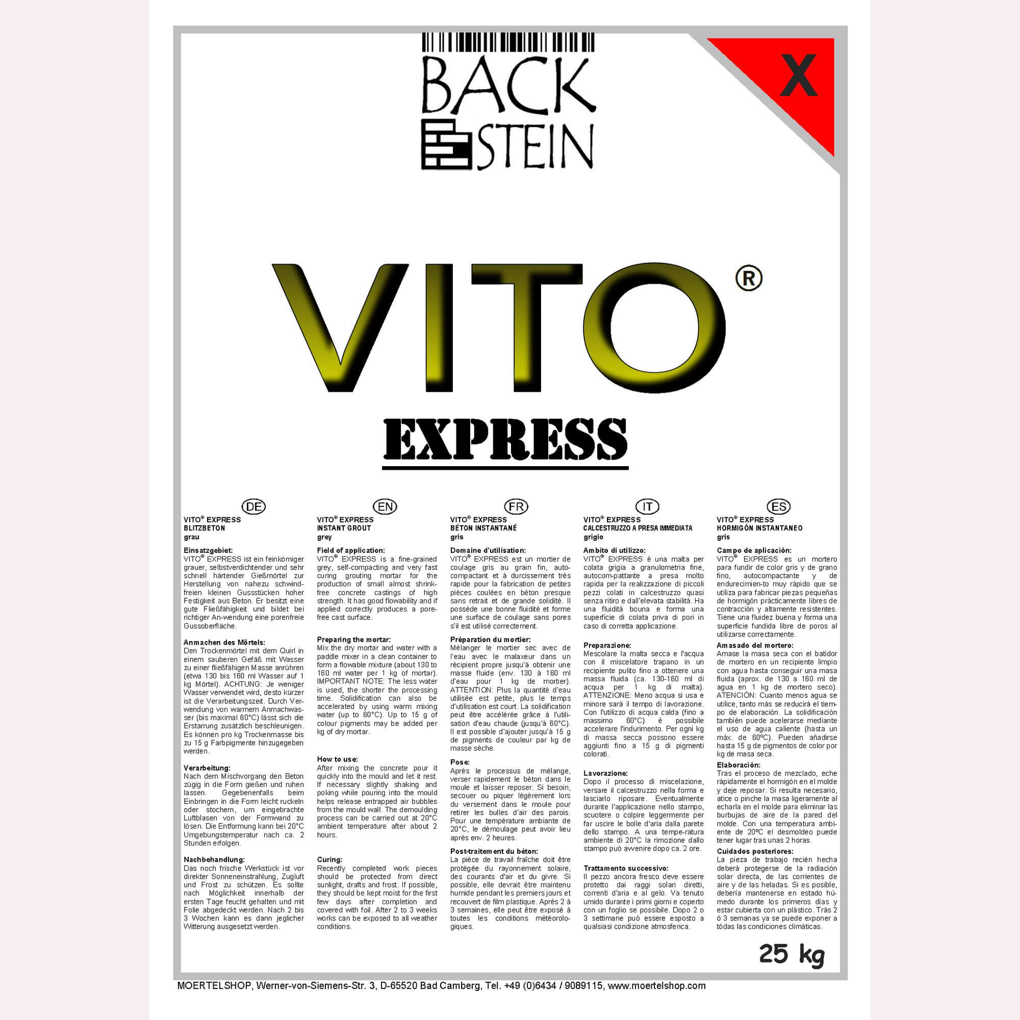 VITO ® EXPRESS Blitzbeton, grau