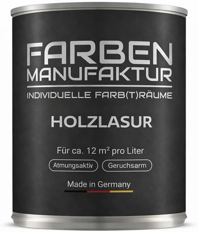 Farben Manufaktur Holzlasur Lasur Holzfarbe Holzschutzlack Wetterschutz UV beständig Holzlack lasierend n. deckend RAL 0,5L, Farbe: ca. RAL 1033 Dahliengelb