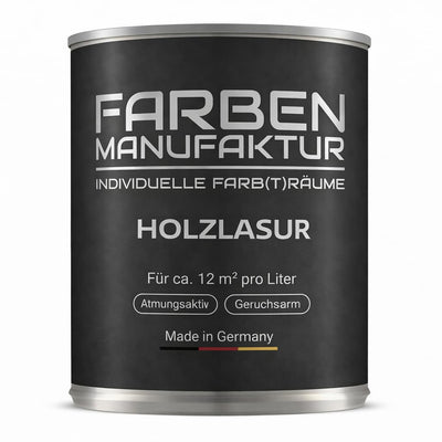 Farben Manufaktur Holzlasur Lasur Holzfarbe Holzschutzlack Holzlack lasierend nicht deckend RAL 2L, Farbe: ca. RAL 7042 Verkehrsgrau A
