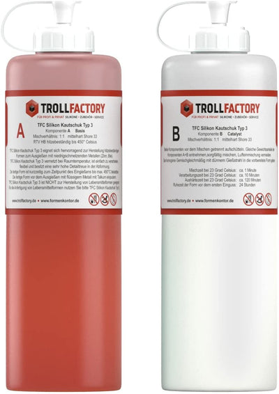 TFC Troll Factory Silikon Kautschuk Typ 3 HB Zinnguss hitzebeständig RTV 1:1