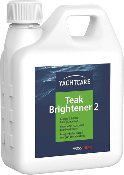 Yachtcare Teak Brightener 1L - Leistungstarker Entgrauer für Holz - Reinigung und Aufhellung vergrauter und verwitterter Hölzer