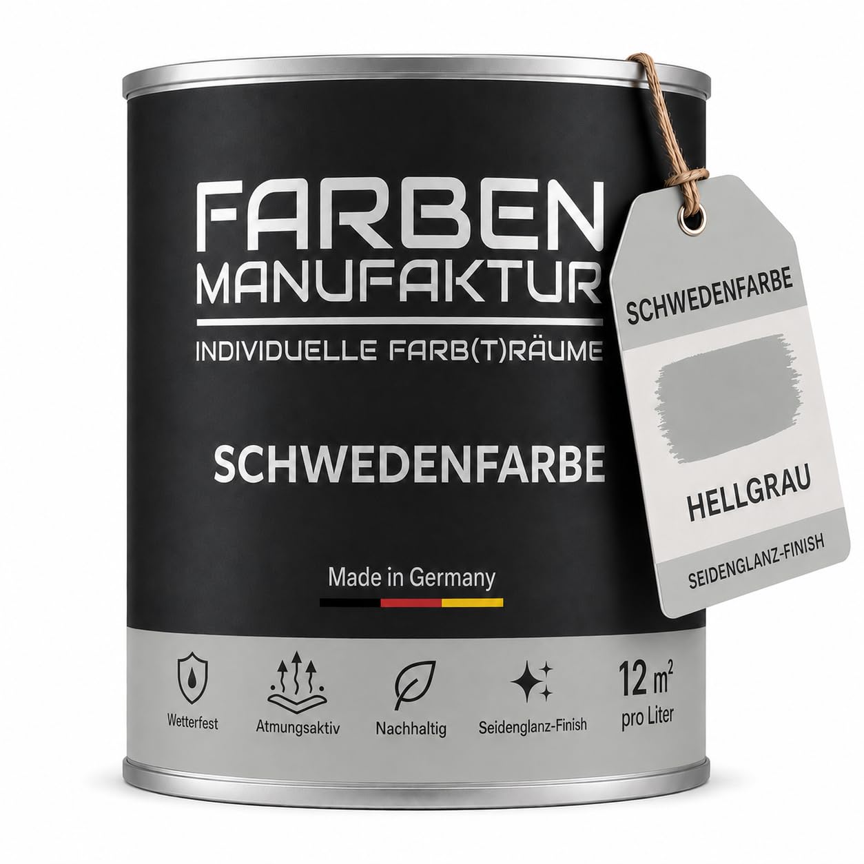 Schwedenfarbe Holzfarbe Außen Wetterfest – Holzschutzfarbe für Fassade, Gartenhaus, Zaun & Scheune – Diffusionsoffen & Nachhaltig Wetterschutzfarbe, Größe: 1L, Farbe: Schweden blau