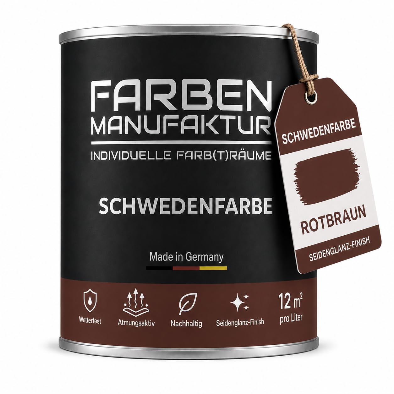 Schwedenfarbe Holzfarbe Außen Wetterfest – Holzschutzfarbe für Fassade, Gartenhaus, Zaun & Scheune – Diffusionsoffen & Nachhaltig Wetterschutzfarbe, Größe: 1L, Farbe: Schweden blau