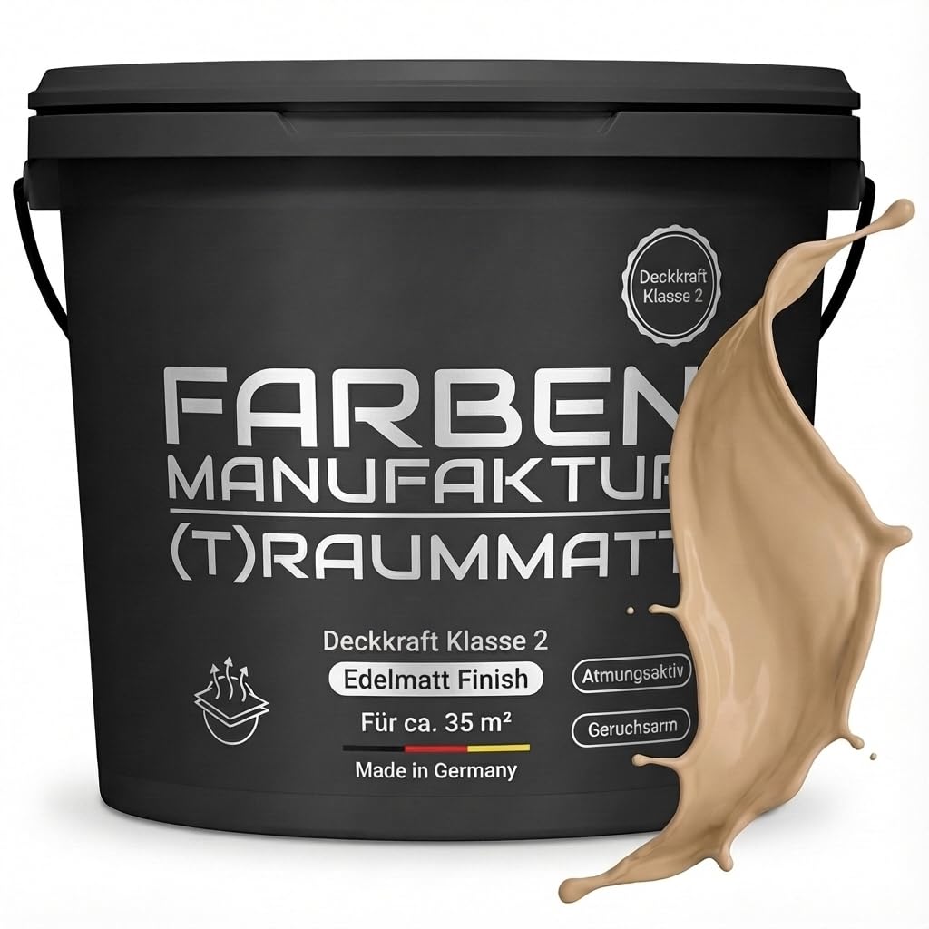 Farben Manufaktur (T) raummatt Wandfarbe Innenwandfarbe Innenfarbe Dispersionsfarbe Trendfarbe 2022 1/2/5/10L, Farbe: luftiges rosa, Größe: 2L