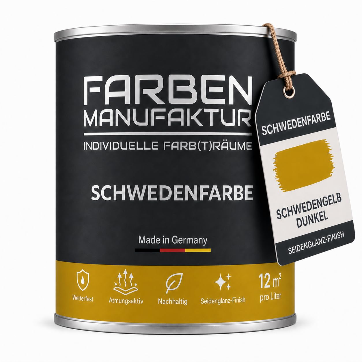 Schwedenfarbe Holzfarbe Außen Wetterfest – Holzschutzfarbe für Fassade, Gartenhaus, Zaun & Scheune – Diffusionsoffen & Nachhaltig Wetterschutzfarbe 2L, Größe: 2L, Farbe: Schweden grün