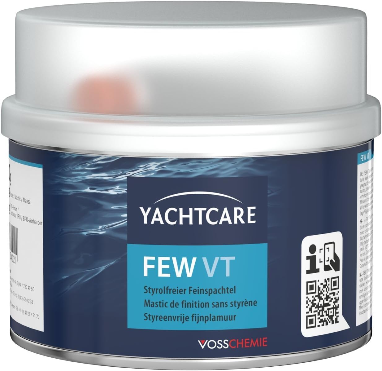 Yachtcare Feinspachtel 250g styrolfrei – 2K Polyesterspachtel für Auto, Boot, Metall, Holz & GFK – geringer Schrumpf, schnell trocken und schleifbar