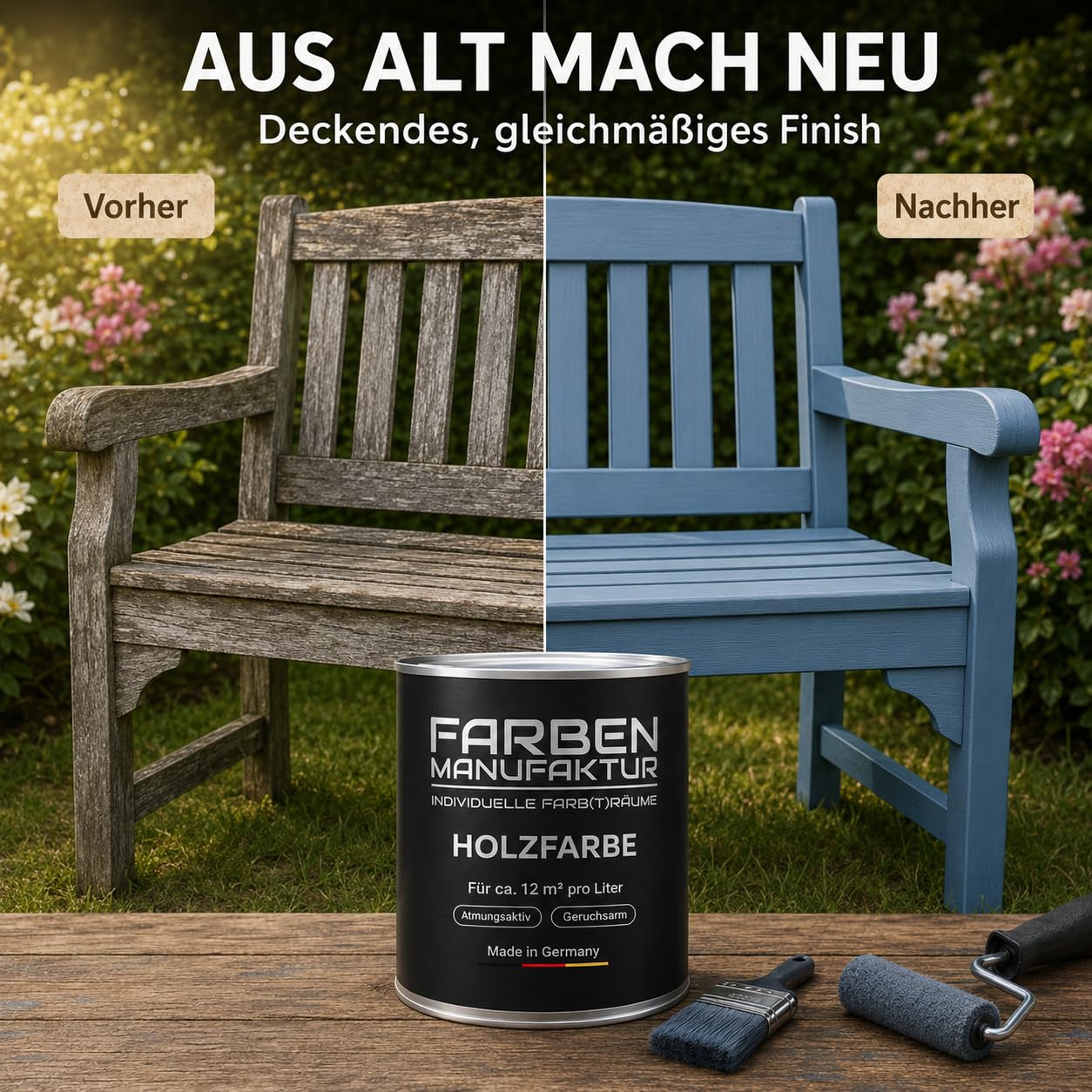 Farben Manufaktur Holzfarbe Wetterschutzfarbe Holzlack Holzschutzlack Holzdecklack Trendtöne 0,5L, Farbe: veilchen lila violett