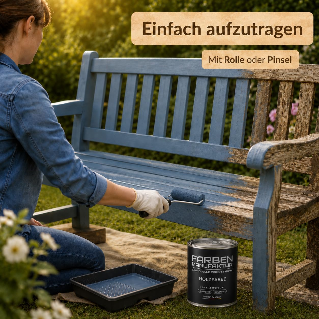 Farben Manufaktur Holzfarbe Wetterschutzfarbe Holzlack Holzschutzlack Holzdecklack Trendtöne 1L, Farbe: weiß