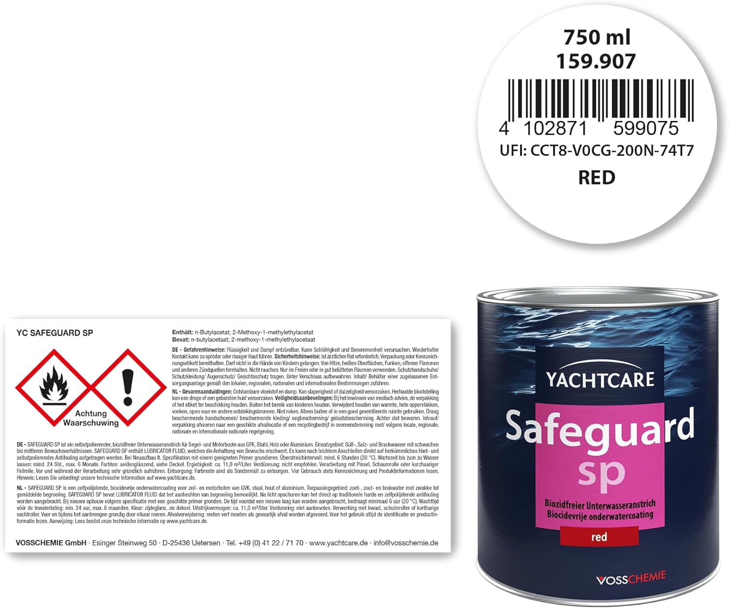 Yachtcare Safeguard SP 750ml - Biozidfreier Unterwasseranstrich für Segel- und Motorboote - Bewuchsschutz für GFK Boote