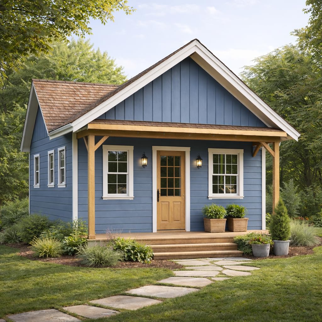 Schwedenfarbe Holzfarbe Außen Wetterfest – Holzschutzfarbe für Fassade, Gartenhaus, Zaun & Scheune – Diffusionsoffen & Nachhaltig Wetterschutzfarbe, Größe: 1L, Farbe: Schweden blau
