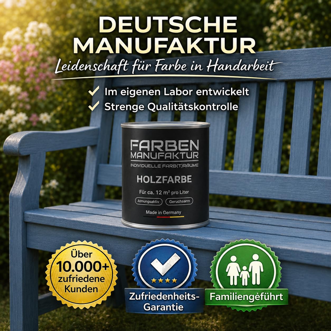 Farben Manufaktur Holzfarbe Wetterschutzfarbe Holzlack Holzschutzlack Holzdecklack Trendtöne 0,5L, Farbe: veilchen lila violett