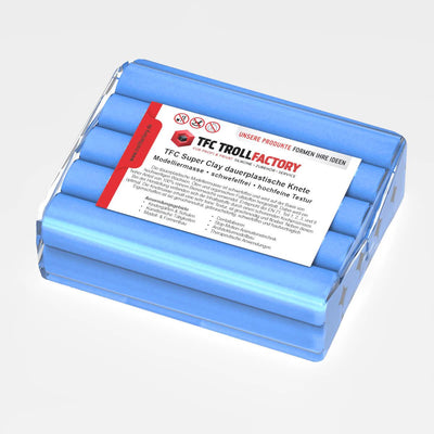 TFC SUPER CLAY Knete hellblau Modelliermasse hochfeine Textur geschmeidig formstabil dauerplastisch