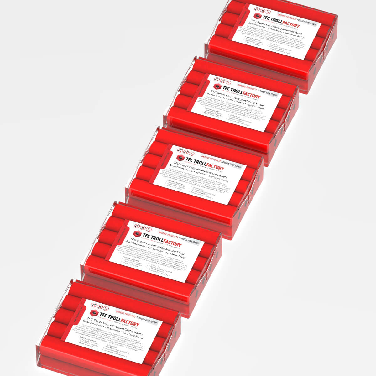 TFC SUPER CLAY Knete rot Modelliermasse hochfeine Textur geschmeidig formstabil dauerplastisch