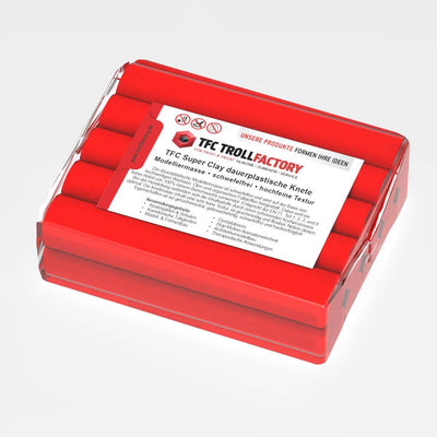 TFC SUPER CLAY Knete rot Modelliermasse hochfeine Textur geschmeidig formstabil dauerplastisch