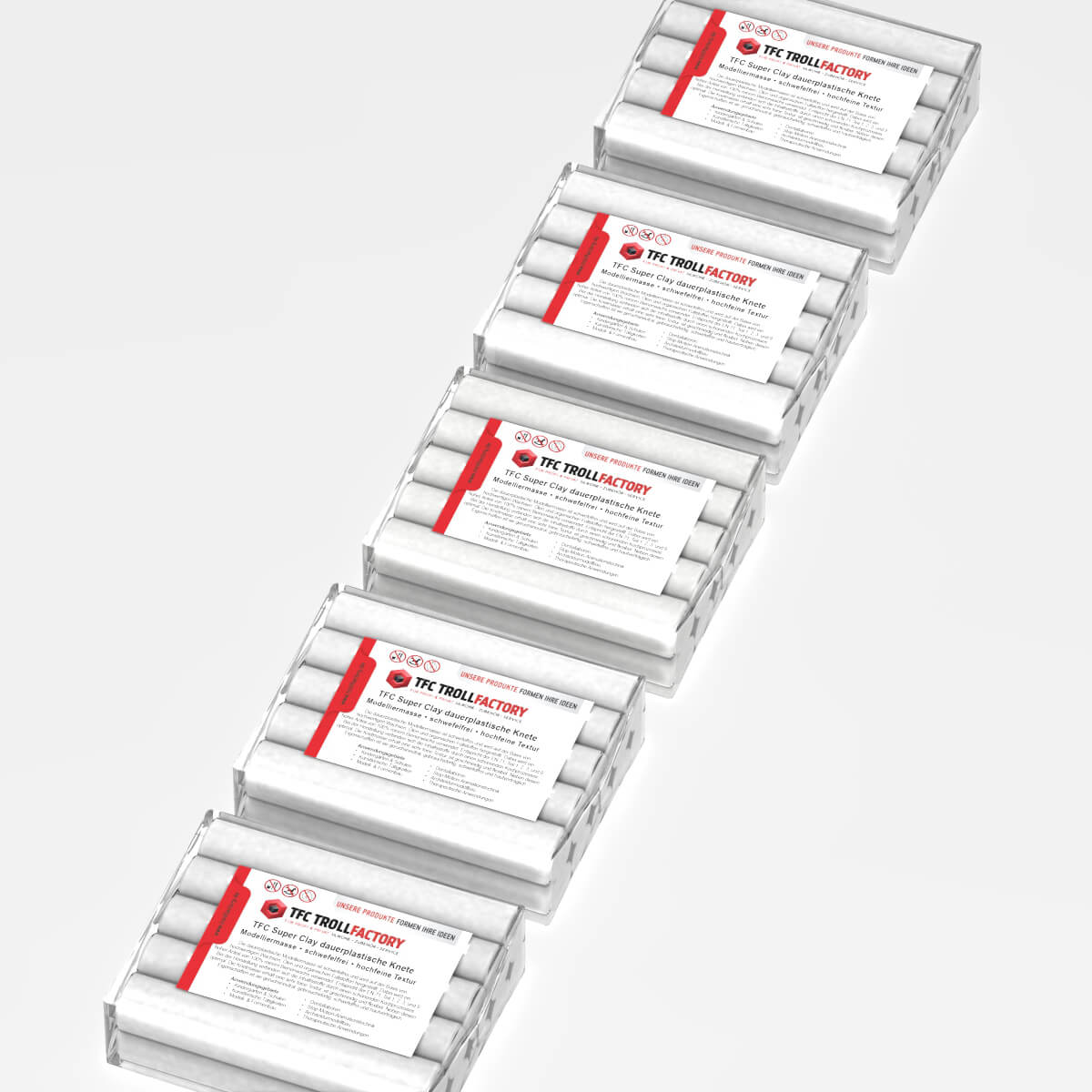 TFC SUPER CLAY Knete weiss Modelliermasse hochfeine Textur geschmeidig formstabil dauerplastisch
