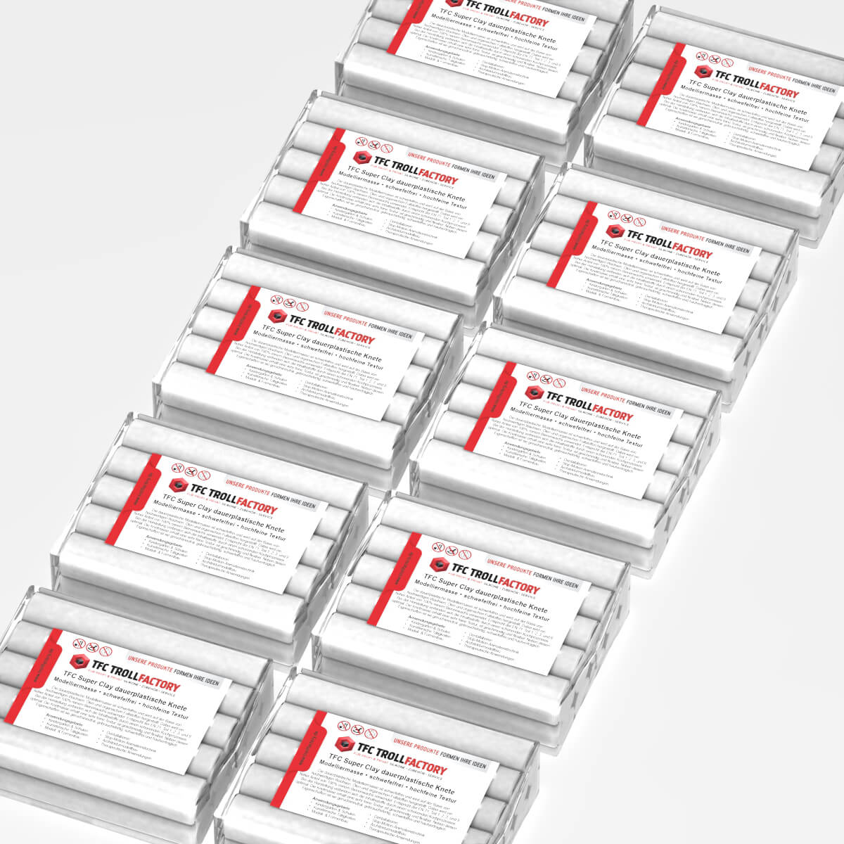 TFC SUPER CLAY Knete weiss Modelliermasse hochfeine Textur geschmeidig formstabil dauerplastisch