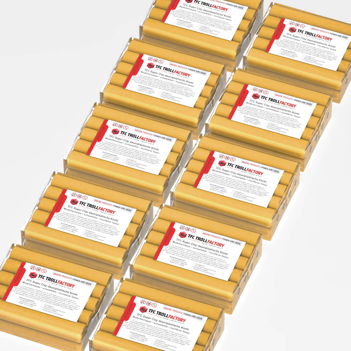 TFC SUPER CLAY Knete ocker Modelliermasse hochfeine Textur geschmeidig formstabil dauerplastisch