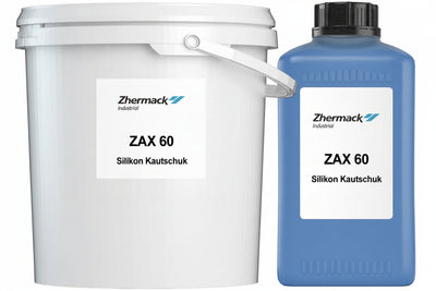 Zhermack Premium Silikon Kautschuk Zax 60 hart blau Dubliersilikon 10:1 Inhalt: 5,5kg (Base 500g + Catalyst 5kg)