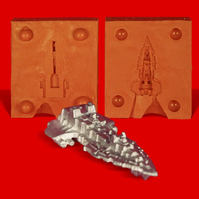 Zinngießform Raumschiff Schlachtschiff Kreuzer, ca. 15g Reinzinn