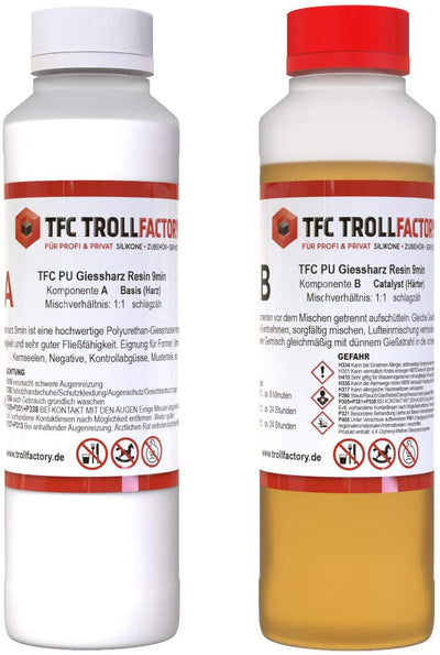 Polyment PU Giessharz Resin 9 Min. I Zweikomponenten-Giessmasse, beige I dünnflüssig