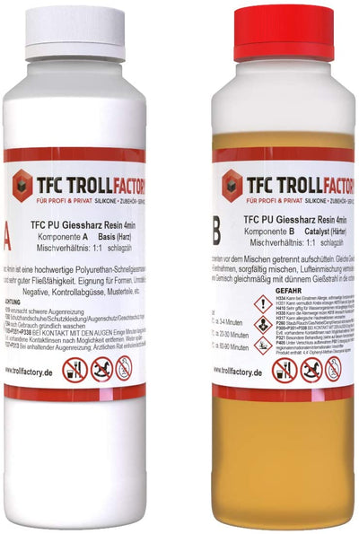 Polyment PU Giessharz Resin 4 Min. I Zweikomponenten-Giessmasse, beige I dünnflüssig,