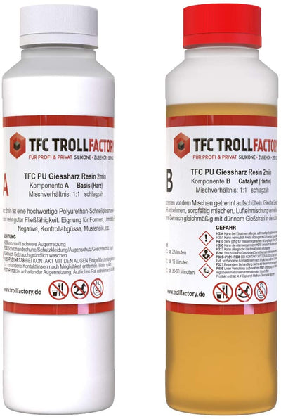 Polyment PU Giessharz Resin 2 Min. I Zweikomponenten-Giessmasse, beige I dünnflüssig