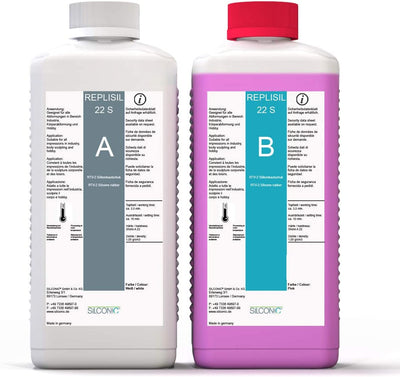 REPLISIL Silikon Kautschuk 22 S weich Pink Set Dubliersilikon flüssig