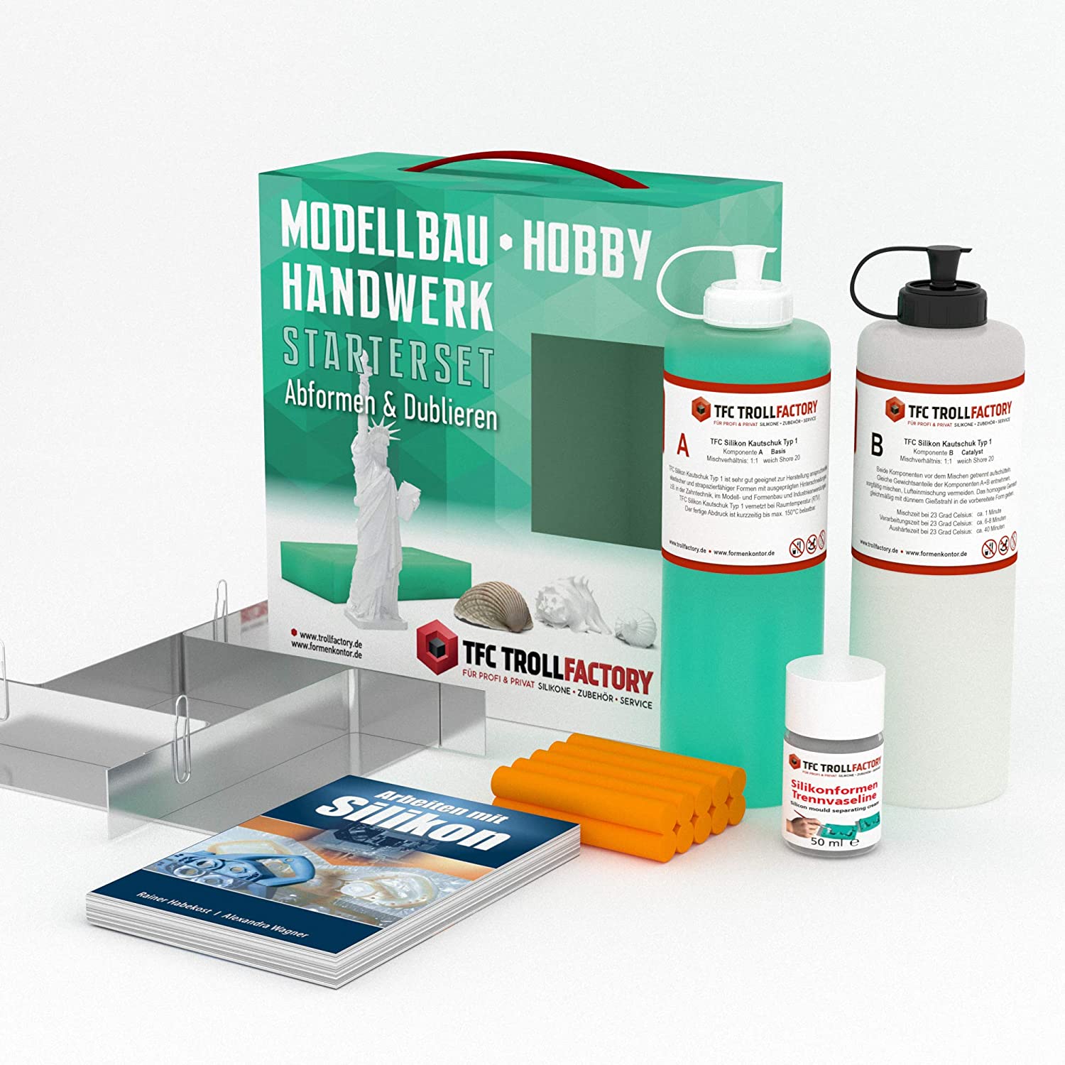 Polyment Starterset DIY Formenbau Silikon Kautschuk Abformen und Dublieren groß